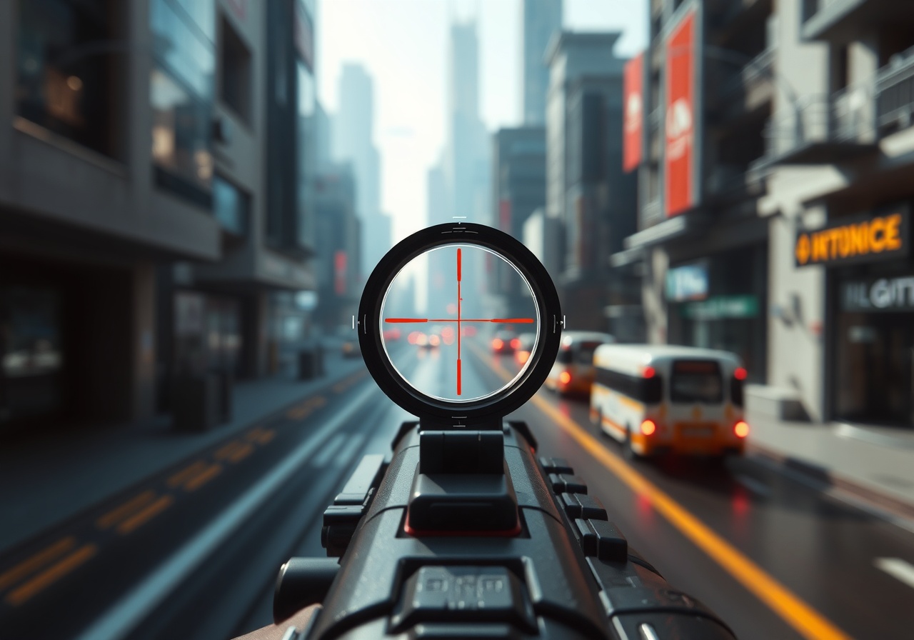 Player adjusting crosshair placement during a precision aim drill on a 27-inch 1440p monitor